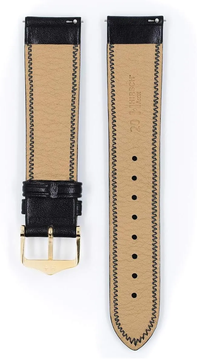 - 18mm-20mm - Choose neighborhood bacteria examination welfare Color & Size - Quick Release Watch Band Hirsch Ascot Calf Leather Watch Strap - Chesterfield English Style 