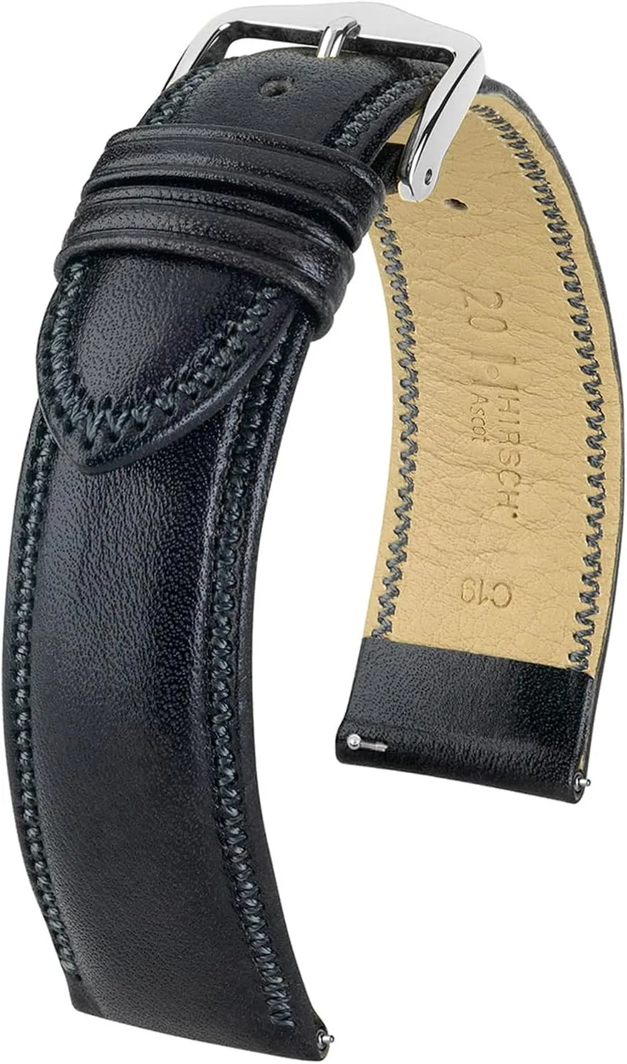 - 18mm-20mm - Choose neighborhood bacteria examination welfare Color & Size - Quick Release Watch Band Hirsch Ascot Calf Leather Watch Strap - Chesterfield English Style 