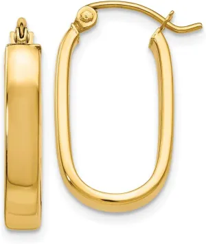 - 8mm nude impose x 3mm Solid Real 14k Yellow Gold 3.5mm Oval Hoop Earrings 