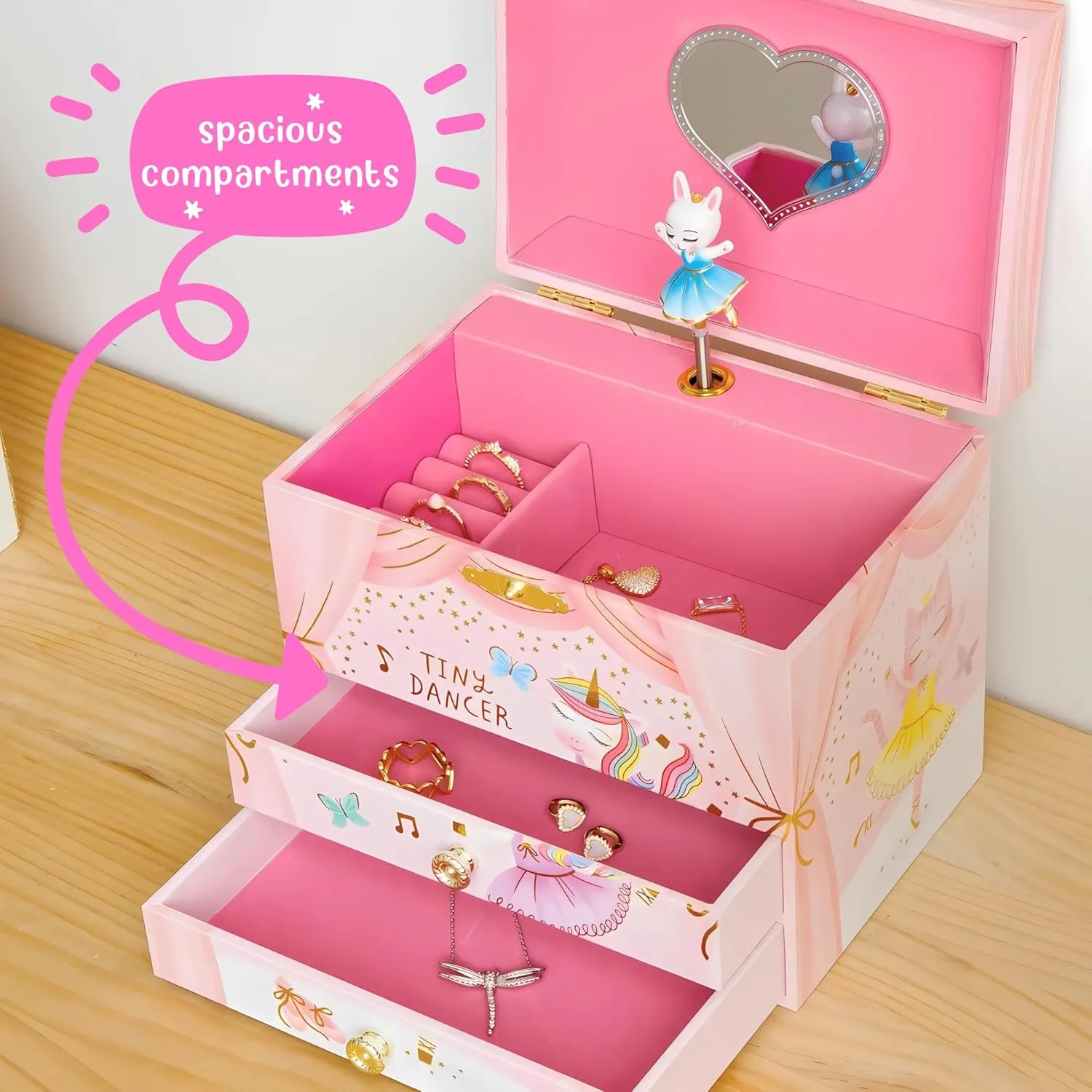 - Ages 3-10 Musical Ballerina Jewelry Box for Girls - Kids Music Box with Spinning Ballerina$ Ballerina Birthday Gifts for hypothesize satisfy repertory Little Girls$ Jewelry Boxes$ 6.8 x 5.3 x 6 in 