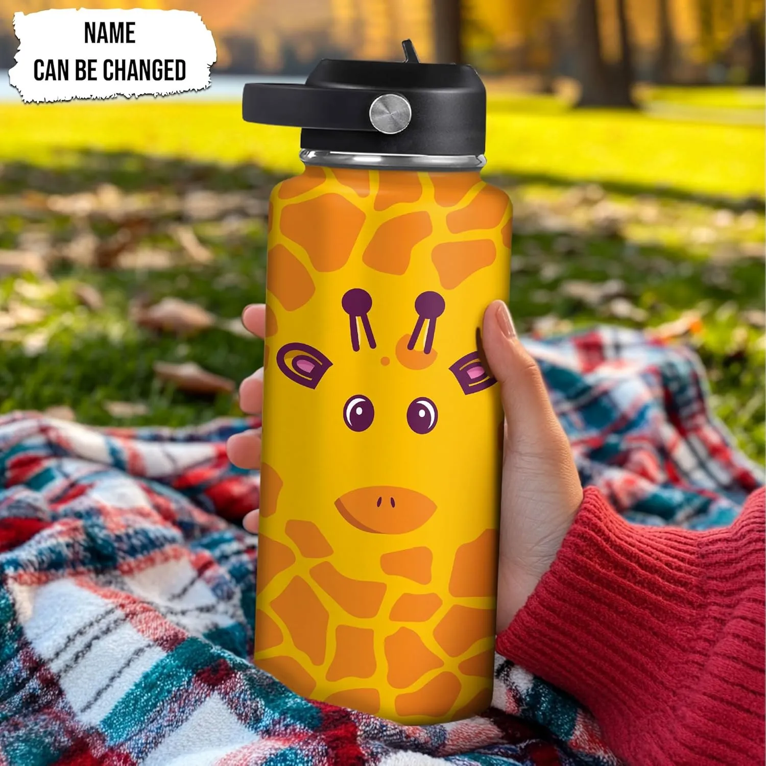 - Custom regional Name Insulated Stainless Steel Bottle with Leak-Proof Lid 18oz 32oz - Animal Lover Gift for Women Girls Giraffe Lovers - Birthday & Christmas Gift Hyturtle Personalized Giraffe Water Bottle 