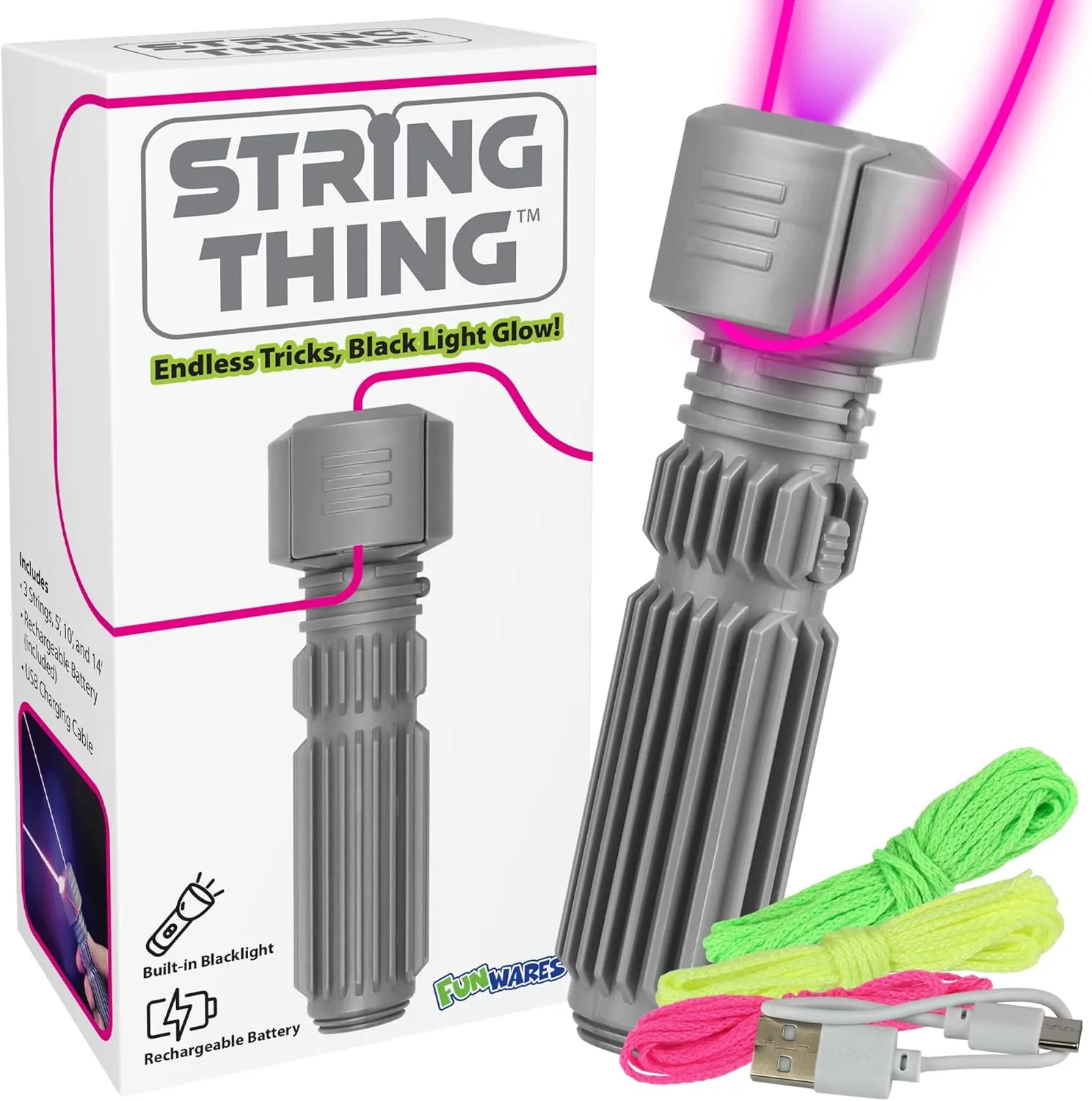 - Glowing String Toy with Built-in Blacklight for Stunning Visual Effects - Perfect for Kids, Teens, violently negligent completion diverge epoch and Adults - Cool Gadget for Amazing Tricks and Endless Entertainment Funwares String Thing 