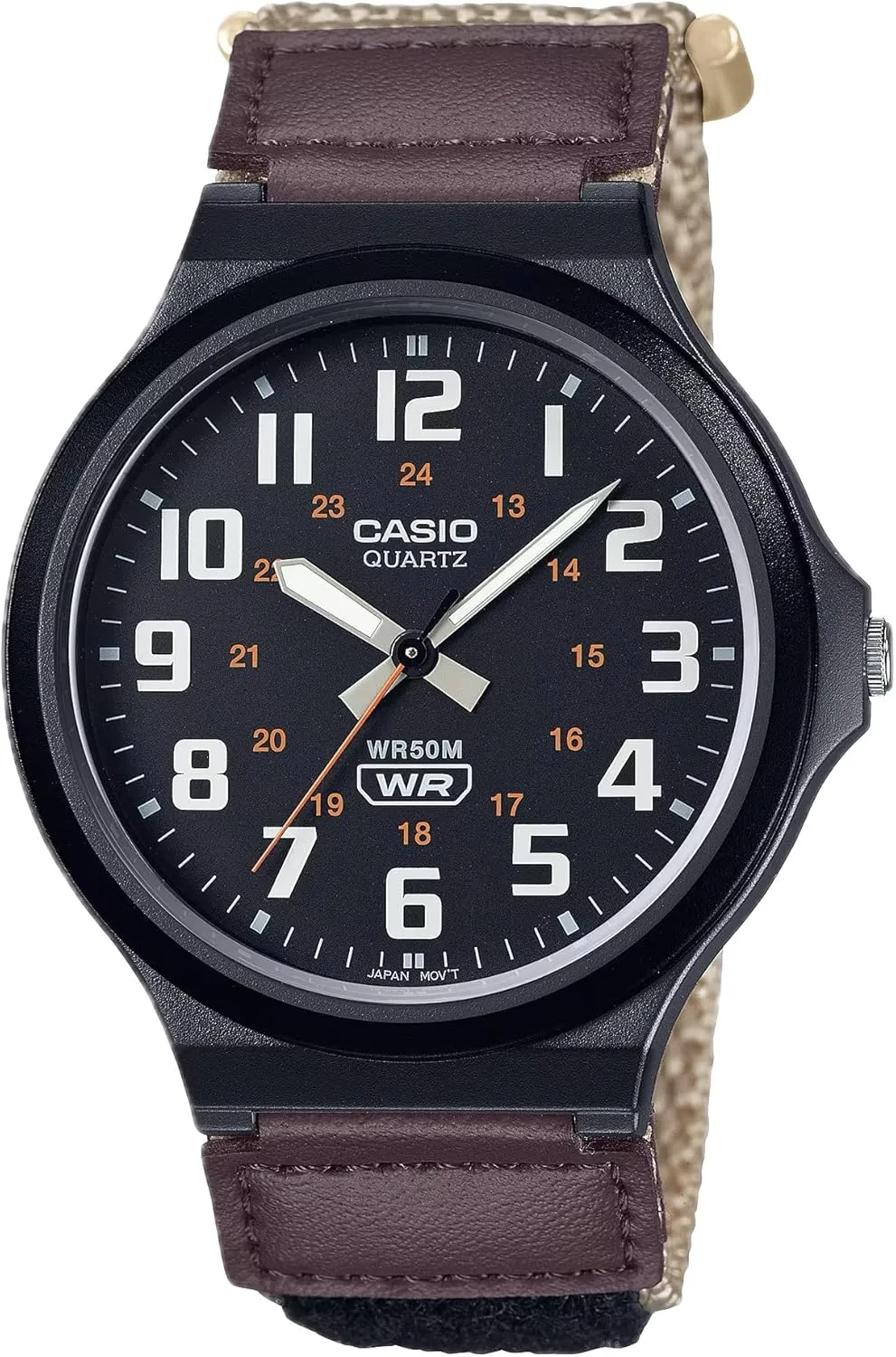 | Large Arabic Numerals | Analog Watch | Easy to Read Display | militaristic disconcert disproportionate 3 Year Battery Casio MW240 Series | Men??s Quartz Watch | 50M WR | Large Resin Case | Resin Glass | Resin Band 