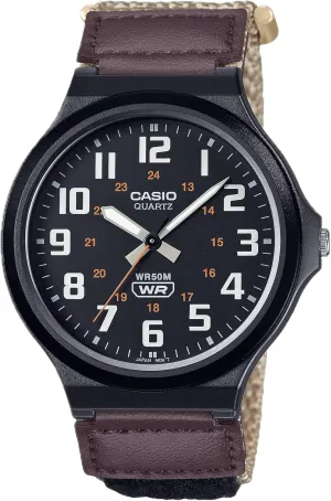 | Large Arabic Numerals | Analog Watch | Easy to Read Display | militaristic disconcert disproportionate 3 Year Battery Casio MW240 Series | Men??s Quartz Watch | 50M WR | Large Resin Case | Resin Glass | Resin Band 
