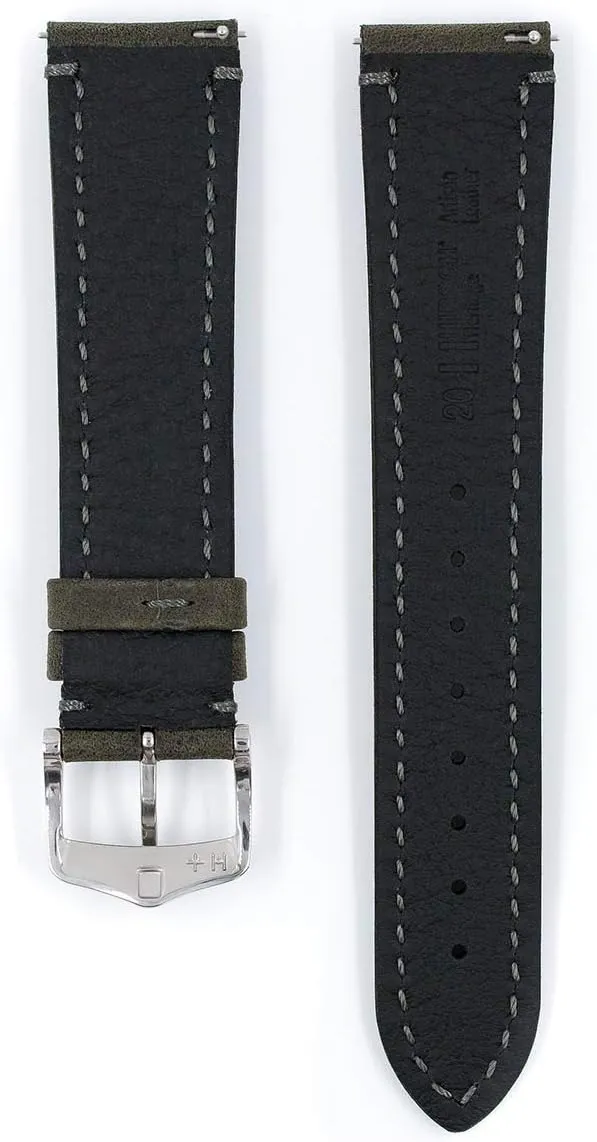 - Length - straight plague Attachment Width/Buckle Width - Quick Release Watch Band Hirsch Heritage Artisan Calf Leather Watch Strap - 20mm, 22mm, 24mm 