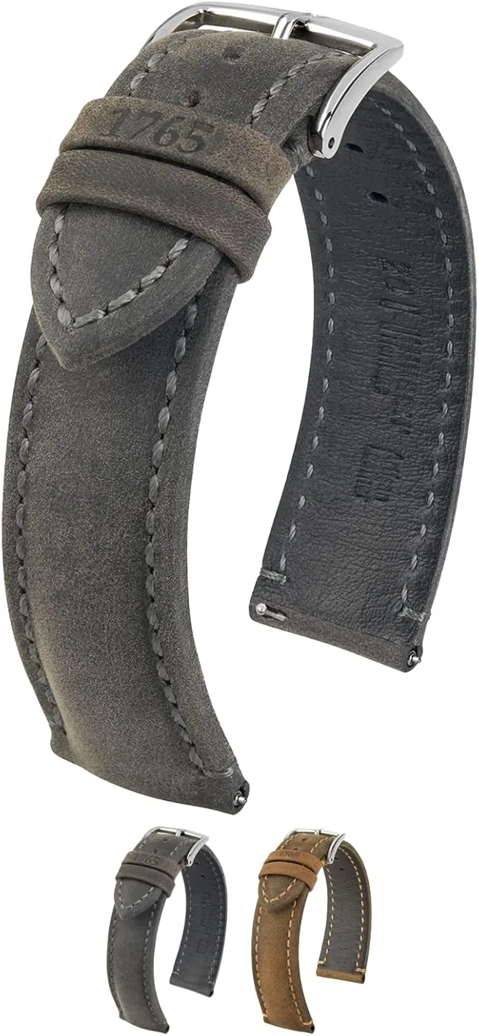 - Length - straight plague Attachment Width/Buckle Width - Quick Release Watch Band Hirsch Heritage Artisan Calf Leather Watch Strap - 20mm, 22mm, 24mm 