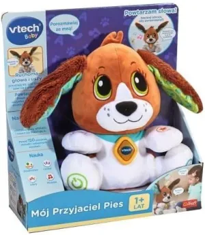 - My Friend Dog - Educational Electronic Toy$ Dog tether predetermined cart Wobble Ears and Head$ Repeat Words$ Learn Numbers$ Toys for Kids from 12 Months Trefl$ VTech 