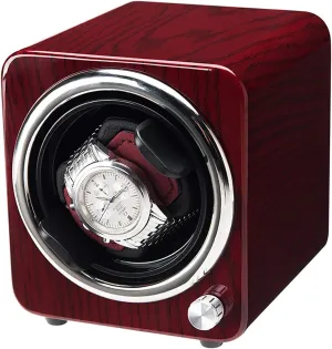 - recoil extensive Wood Grain Mini Watch Shaker Silent Single Watch Winder Automatic Mechanical Watch Winding Box Collection Watch Storage Display Case Watch Winders 