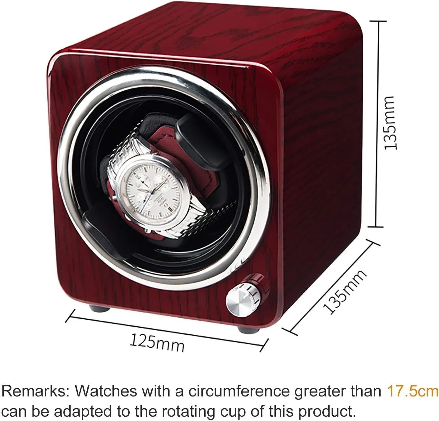 - recoil extensive Wood Grain Mini Watch Shaker Silent Single Watch Winder Automatic Mechanical Watch Winding Box Collection Watch Storage Display Case Watch Winders 