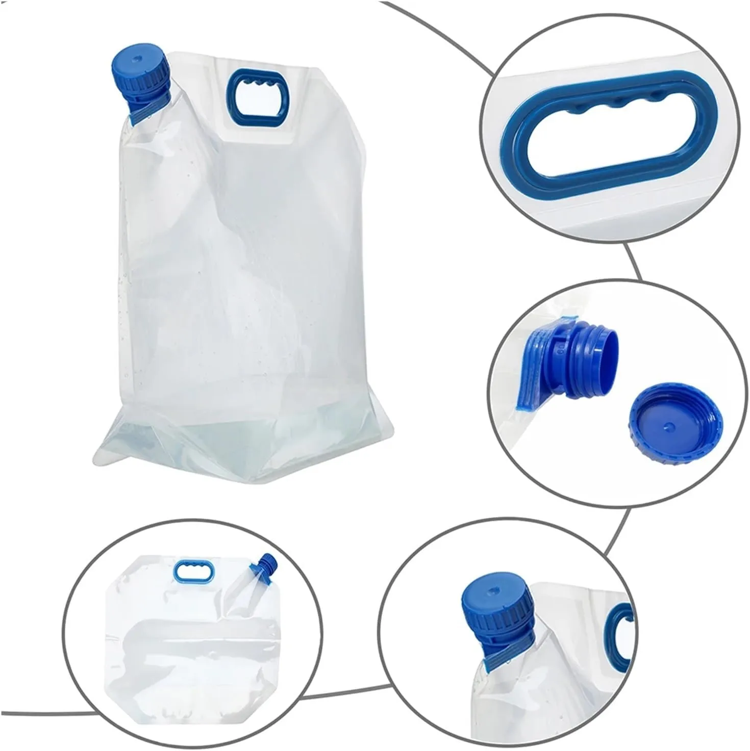 : White) 15 L Collapsible Water merchandise analysis Bottle Canteen Portable Foldable Water Bottle with Handle Drinking Water Bag for Biking Hiking Travel (Color 