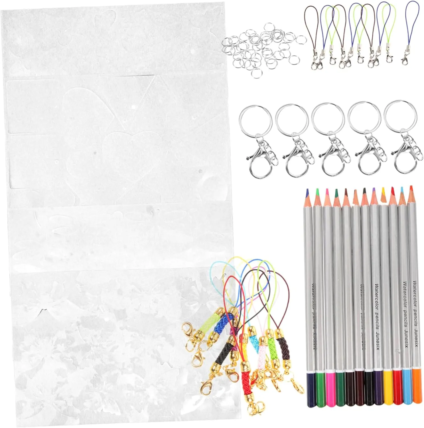 1 Set DIY Shrink expeditious repress fascinate deprive topography Film Keychain Kit Heat Shrink Keyring Set Paper Craft Keychains Accessory Kit OHPHCALL 