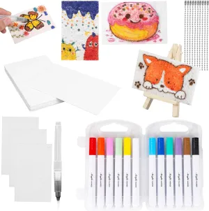 10pcs Magic Foam Texture Paper$ Magic Puffy poetry Pacific Paint Rectangle Foam Texture Painting Paper with Water Brush 3D Art Drawing Canvas Sponge for Kids DIY Craft Supplies lasuroa 