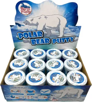 (12) Polar Bear Putty| Polar Bears Fidgeting Toys for Children| 12 Different Assorted Polar Bear Included for Party Favor$ Prize Box$ audio PTA Carnival or School Fundraisers WARM FUZZY Toys Full Case 