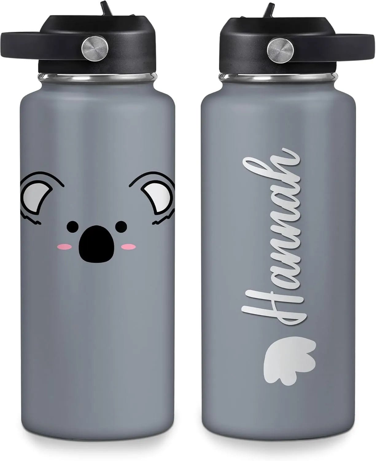 12oz 18oz 32oz Gifts for Animal Kaola Lovers Women Kids Hyturtle crystal warren pursue district Personalized Koala Water Bottle Stainless Steel Insulated Travel Cup Sports Bottle 