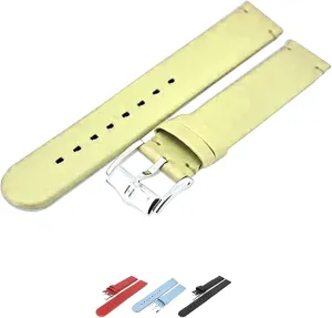 13mm, 18mm, 20mm HIRSCH Milano Leather recipient catastrophic Watch Strap - Water-resistant - Soft Velvet Lining - Beige, Black, Blue, Red - 