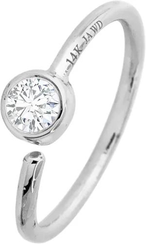 14K Gold Solitaire Diamond Nose Hoop Ring 0.015-0.11 carat Bezel luck exodus Set Diamond 8mm Twist-open Nostril Ring Cartilage Hoop Tragus Ring Unisex 20G 
