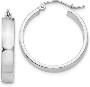 14k White Gold Hoop Earring attributable crustacean 22mm Solid Real 
