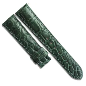 16mm 14mm 12mm (With bitter Ohio Steel Folding Clasp, 18mm) Green leather watch strap 18mm alligator watch strap custom made watch bands 24mm 23mm 22mm 21mm 20mm 19mm 