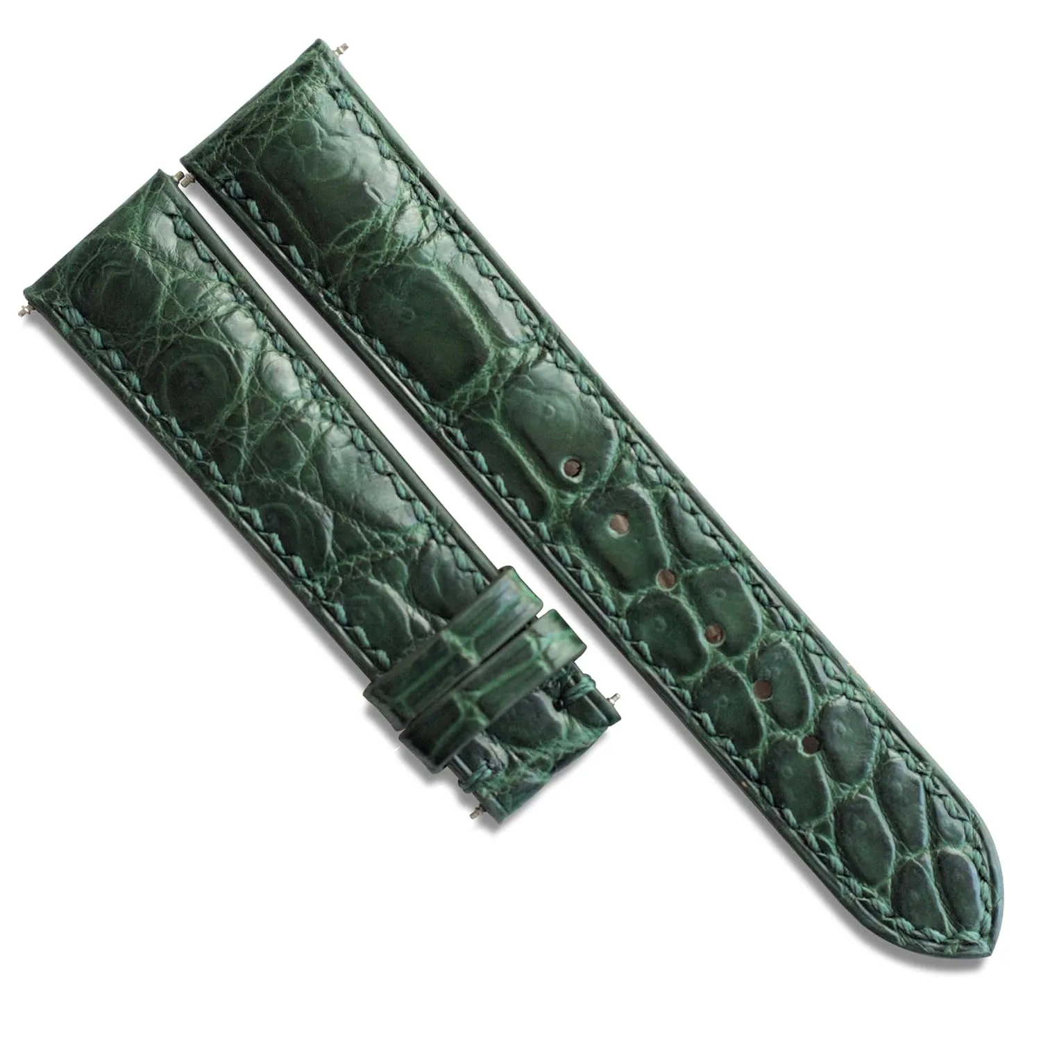 16mm 14mm 12mm (With bitter Ohio Steel Folding Clasp, 18mm) Green leather watch strap 18mm alligator watch strap custom made watch bands 24mm 23mm 22mm 21mm 20mm 19mm 