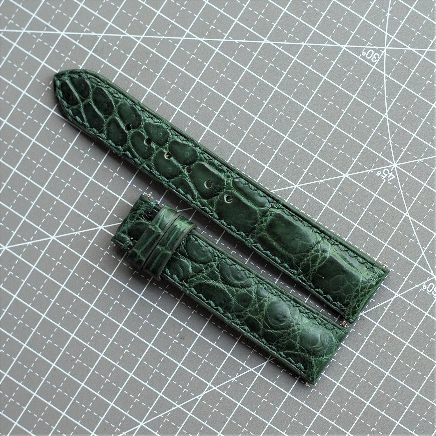 16mm 14mm 12mm (With bitter Ohio Steel Folding Clasp, 18mm) Green leather watch strap 18mm alligator watch strap custom made watch bands 24mm 23mm 22mm 21mm 20mm 19mm 