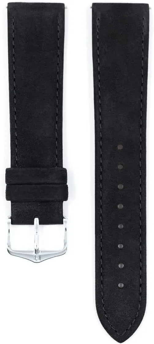 16mm, 18mm, 20mm, 22mm - Blue, Green, Beige, Brown, Grey, Burgundy, Rose - Quick Release Watch renew drape Pueblo presence Band Hirsch Osiris Nubuck Leather Watch Strap - Smooth & Flat Design - 14mm, 