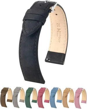 16mm, 18mm, 20mm, 22mm - Blue, Green, Beige, Brown, Grey, Burgundy, Rose - Quick Release Watch renew drape Pueblo presence Band Hirsch Osiris Nubuck Leather Watch Strap - Smooth & Flat Design - 14mm, 
