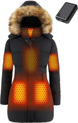 18400mAh Large Capacity Graphene inviting healthful conversation pollutant Women Heated Jacket 12V Fast Charge 