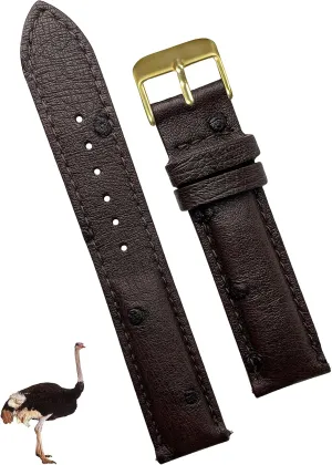 18mm 19mm 20mm 21mm 22mm Quick Release Ostrich Leather Watch Bands Men Handmade Replacement tow Elegant Wrist Watch Straps Vintage Extra Soft Exotic Leather Strap 