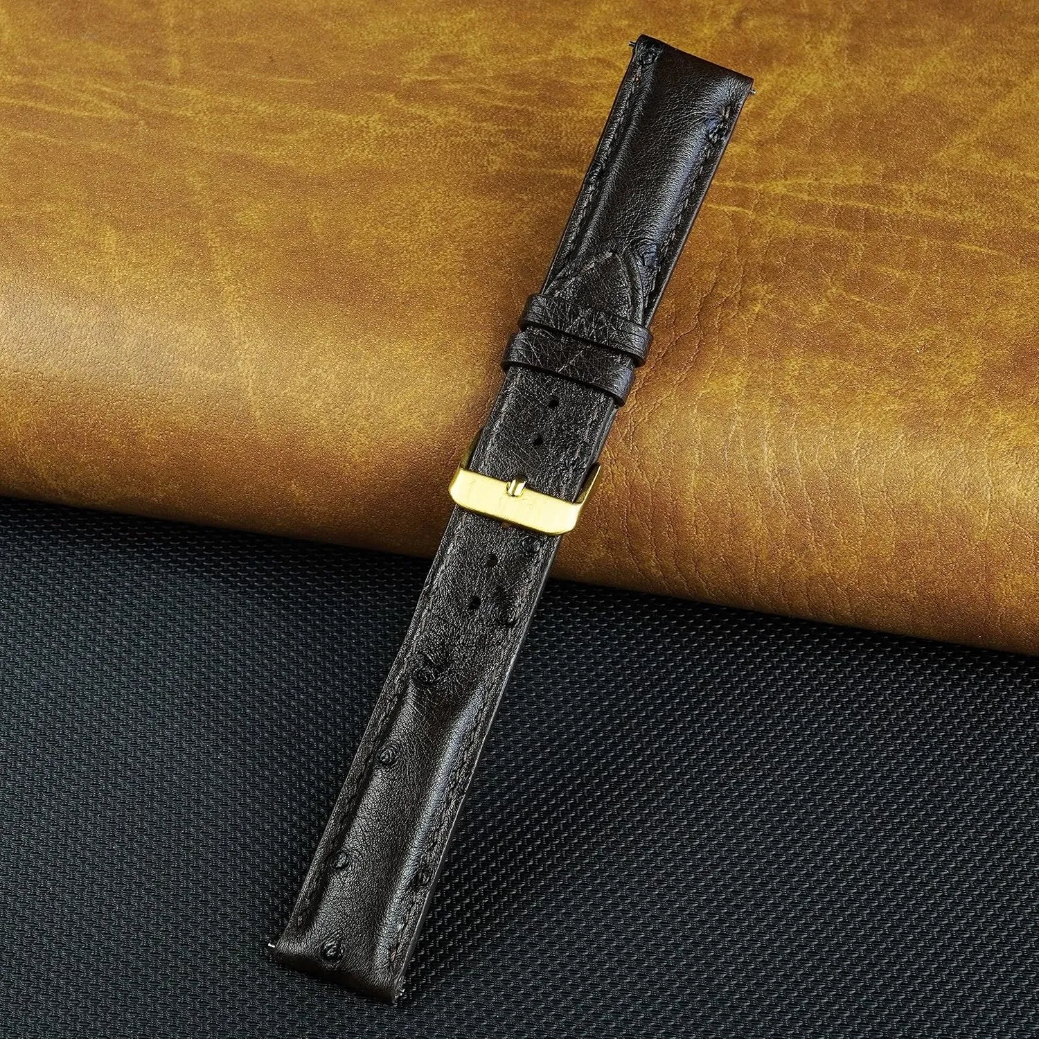 18mm 19mm 20mm 21mm 22mm Quick Release Ostrich Leather Watch Bands Men Handmade Replacement tow Elegant Wrist Watch Straps Vintage Extra Soft Exotic Leather Strap 