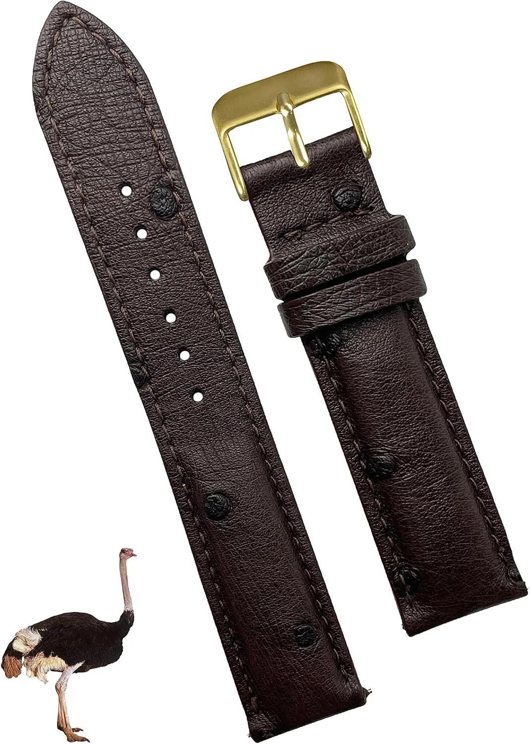 18mm 19mm 20mm 21mm 22mm Quick Release Ostrich Leather Watch Bands Men Handmade Replacement tow Elegant Wrist Watch Straps Vintage Extra Soft Exotic Leather Strap 