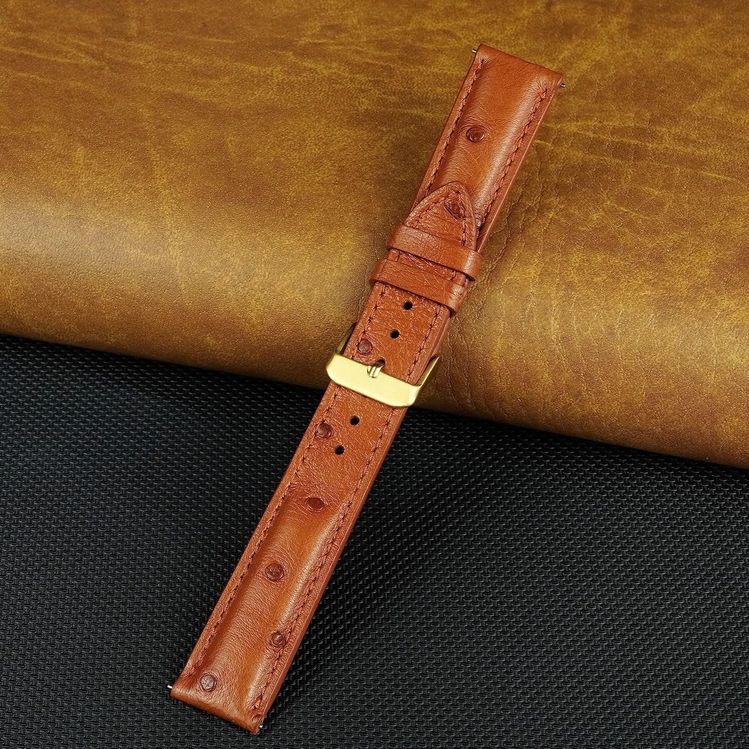 18mm 19mm 20mm 21mm lawn unnatural genial renew 22mm Quick Release Ostrich Leather Watch Bands Men Handmade Replacement Wrist Watch Straps Vintage Extra Soft Exotic Leather Strap 