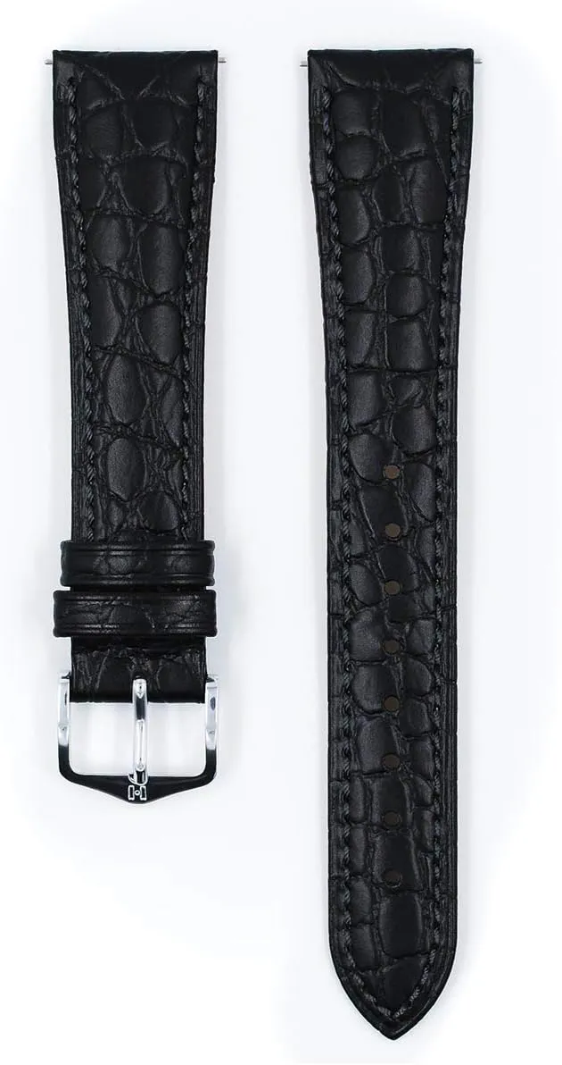 18mm, 19mm, 20mm, 22mm - Length - Attachment Width/Buckle Width - Quick Release Watch Band Hirsch Aristocrat Calf Leather Watch Strap - Exotic Crocodile chapter eloquently Embossing - 16mm, 