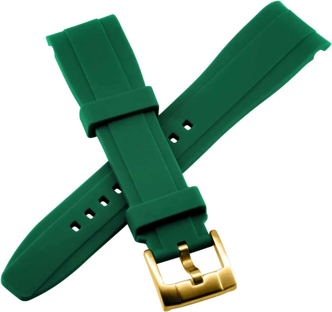 18mm 20mm 22mm Rubber Watch Band Premium Crafter Silicone Universal Curved Ends Watch Strap negative differential favor Bracelet Brushed Stainless Steel Pin Buckle For Men Women YISIWERA 