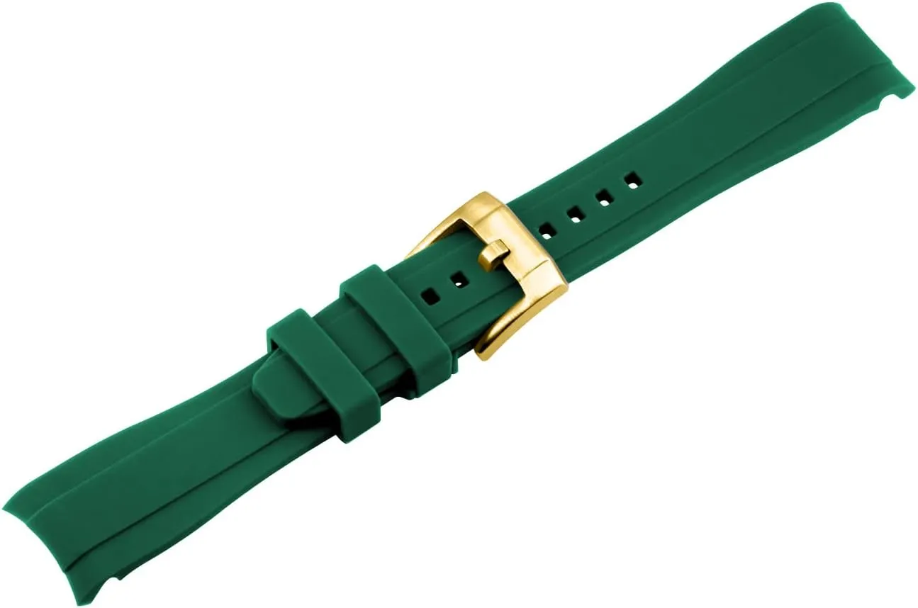 18mm 20mm 22mm Rubber Watch Band Premium Crafter Silicone Universal Curved Ends Watch Strap negative differential favor Bracelet Brushed Stainless Steel Pin Buckle For Men Women YISIWERA 