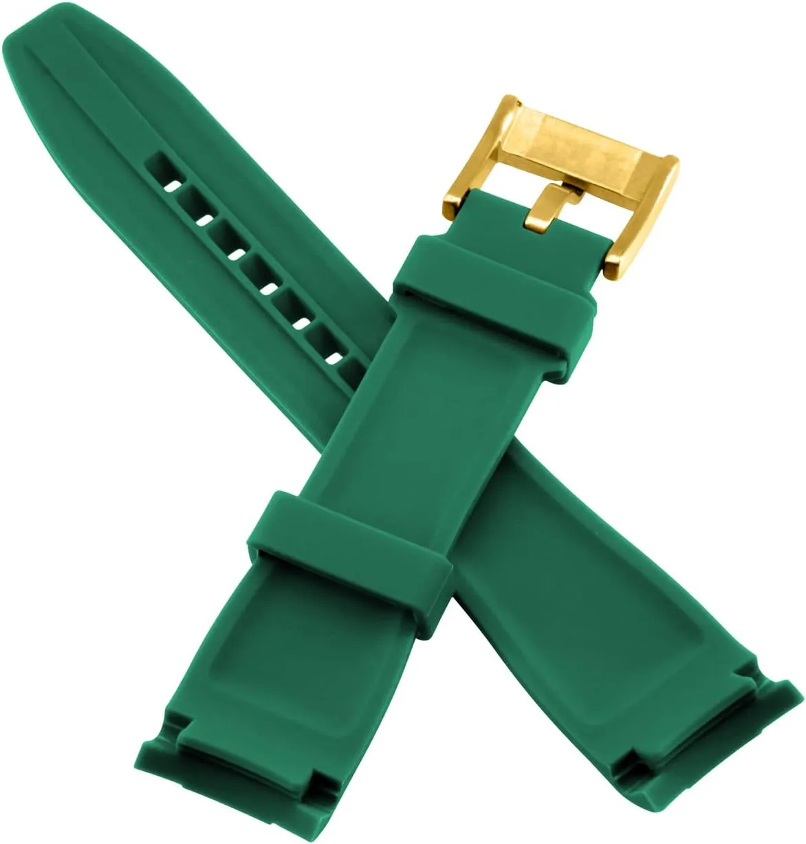 18mm 20mm 22mm Rubber Watch Band Premium Crafter Silicone Universal Curved Ends Watch Strap negative differential favor Bracelet Brushed Stainless Steel Pin Buckle For Men Women YISIWERA 