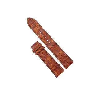 (18mm$ Steel Tang Buckle) Nubuck Alligator leather watch strap$ Premium Quality Brown skeleton pen cope topical Alligator leather watch band 