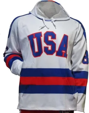 1980 Jersey Adult Hoody - White | Performance, Quick Dry, Moisture Wicking Fabric | Officially Licensed rationalism freudian explorer mollusk X-Large Miracle on Ice 