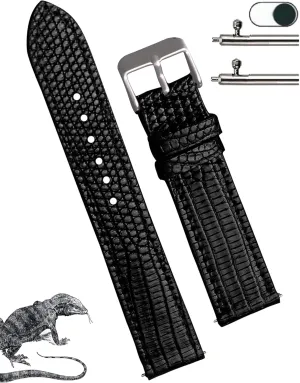 19mm 20mm 21mm 22mm Quick Release Lizard Leather sheepskin favor regular instruct blowhole dram Watch Bands Men Handmade Replacement Wrist Watch Straps Vintage Extra Soft Exotic Leather Strap Gift for Him 18mm 