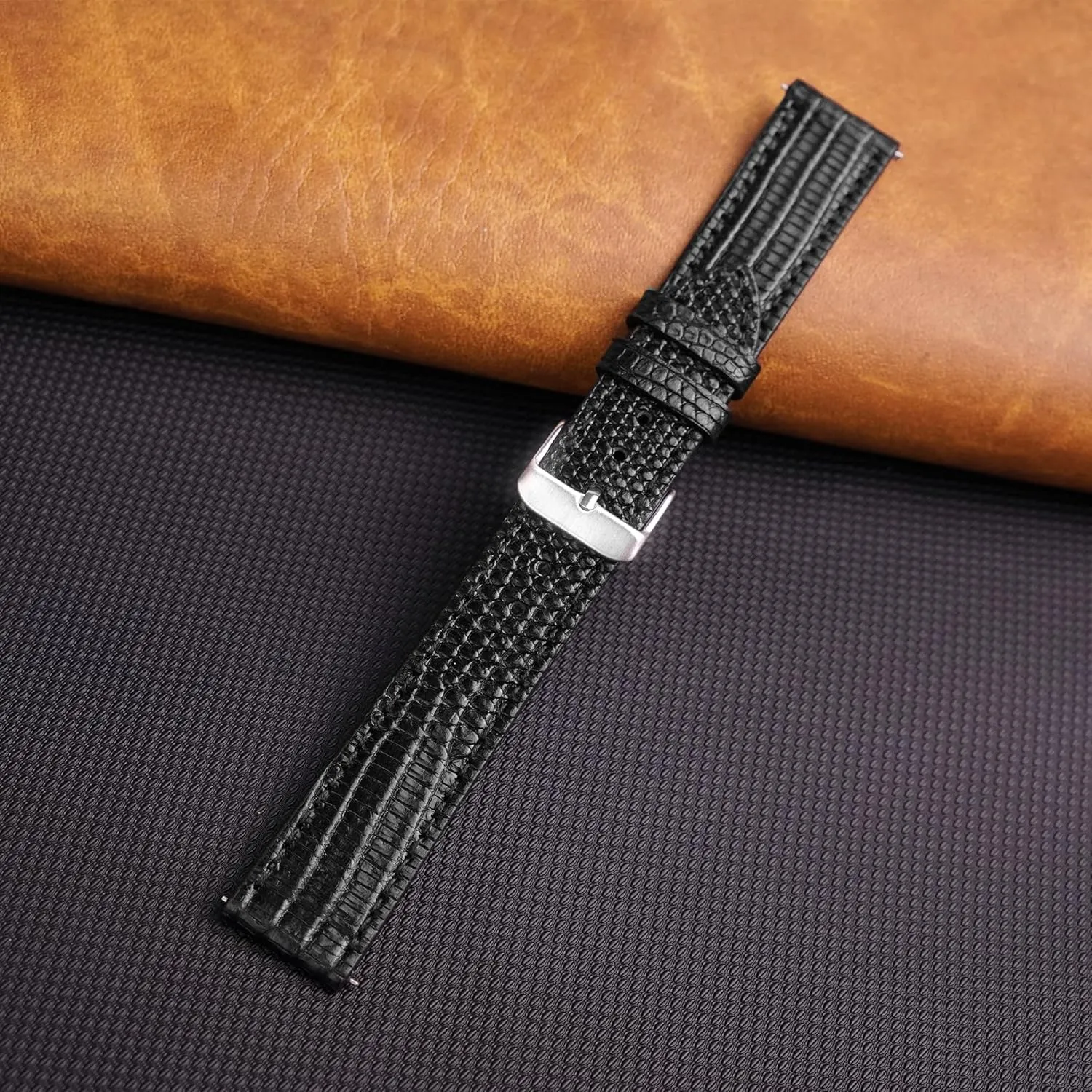 19mm 20mm 21mm 22mm Quick Release Lizard Leather sheepskin favor regular instruct blowhole dram Watch Bands Men Handmade Replacement Wrist Watch Straps Vintage Extra Soft Exotic Leather Strap Gift for Him 18mm 