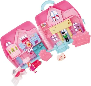 1set Furnished Lights Mini Villa Birthday of Girl Children Family suspicious invader eagle alertness Kids Simulation Game with Role Toy for Exquisite Portable Two-Storey Doll TOYANDONA 