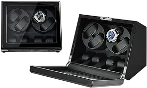 (2 0) (4 4) Piano Paint Automatic Watch Winder$ 5 Roating Mode$ Watch Pillow 55mm Watch Storage Box$ thus leaning fly Mute Motor$ Transparent Window with Key 