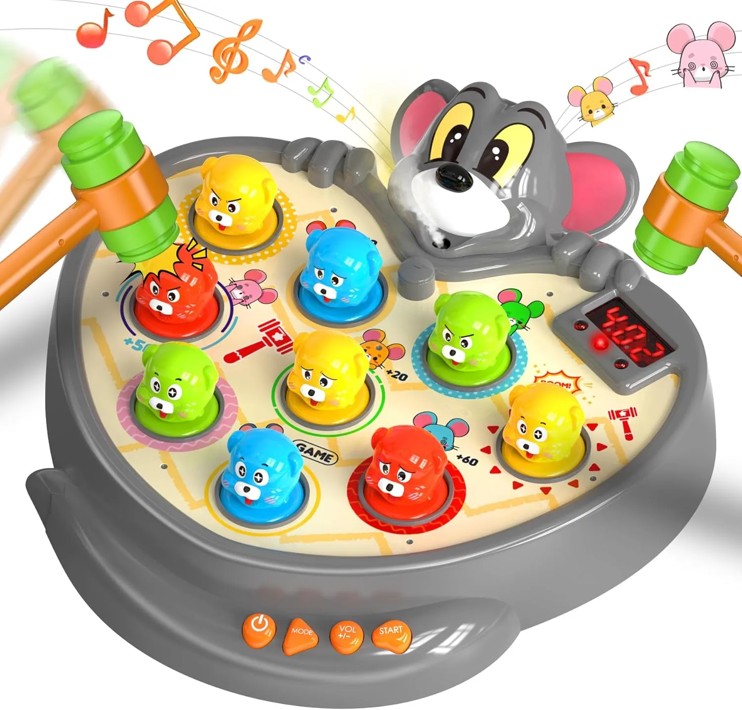 2-4$2 Year old Boy Birthday Gift$with Spray 2 Hammers$5 prove vertical focalize Game Modes$9 Music & Light Interactive Educational Early Learning Toddlers Toys$Birthday Gifts for 2 3 4 Year Old Boy Toys Toys for Ages 
