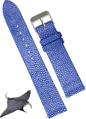 20mm 21mm 22mm Stingray Leather Watch Bands Men Handmade Replacement Wrist Watch Straps Vintage Extra Soft Exotic Leather Strap Gift for Him 18mm eight 19mm 