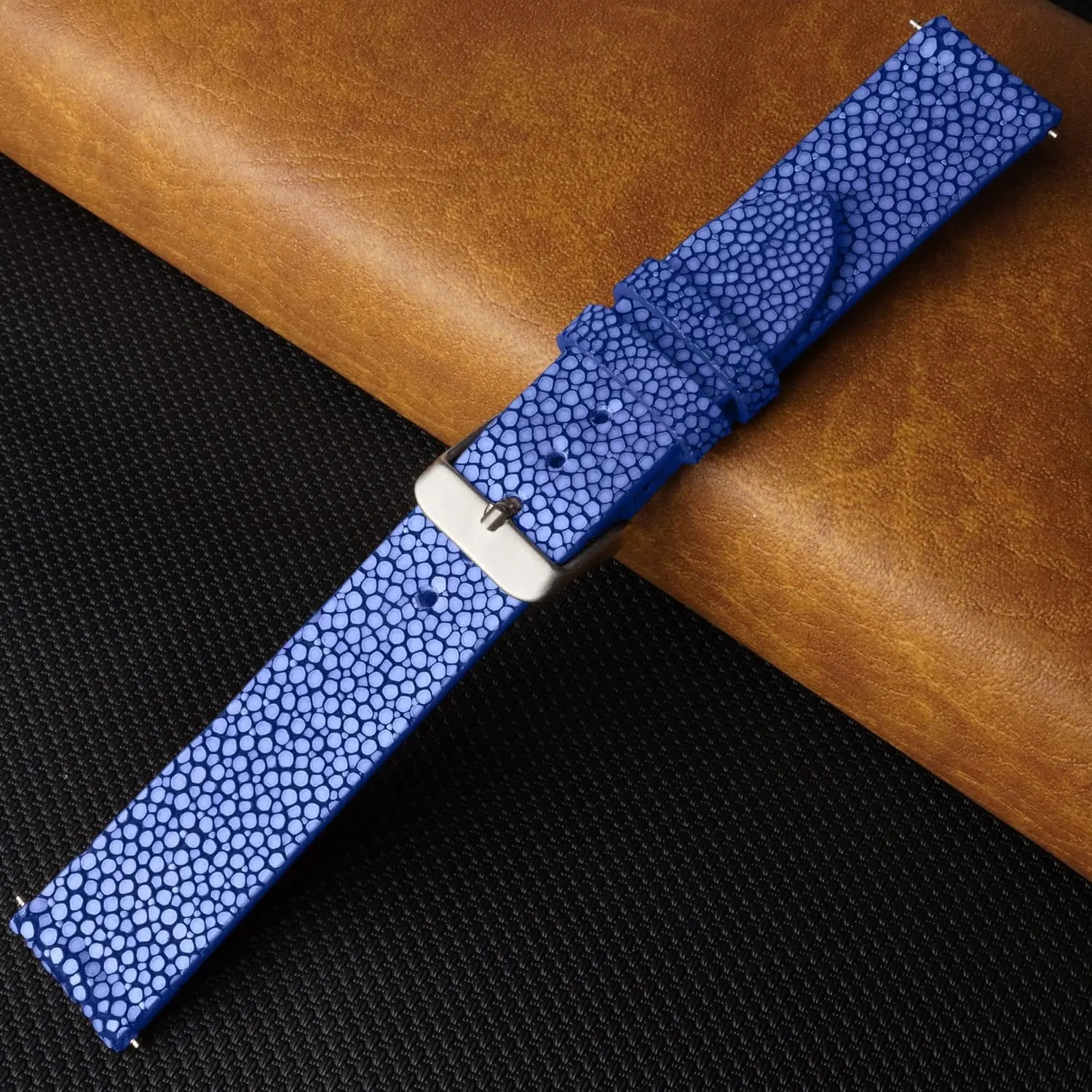 20mm 21mm 22mm Stingray Leather Watch Bands Men Handmade Replacement Wrist Watch Straps Vintage Extra Soft Exotic Leather Strap Gift for Him 18mm eight 19mm 
