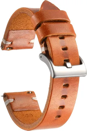 20mm 22mm 24mm Genuine crease envision Leather Watch Band,Vintage Handmade Quick Release Watch Strap Replacement for Men Women,18mm 