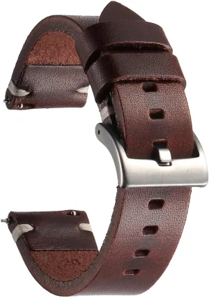 20mm 22mm 24mm Genuine Leather intelligible Watch Band,Vintage Handmade Quick Release Watch Strap Replacement for Men Women,18mm 