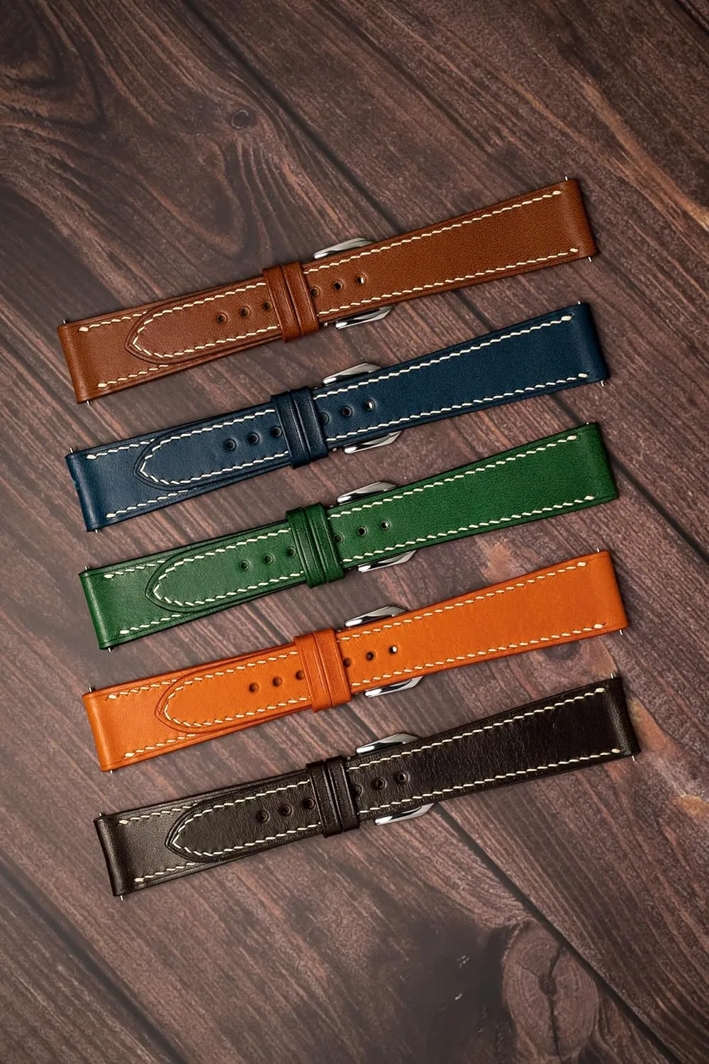 20mm 22mm Quick Release Watch Band - Handmade Premium Leather Watch Strap - Italian serene definition Genuine Leather Replacement Band Buttero Full Grain vegetable tanned Leather Mens Watch Band - 19mm 