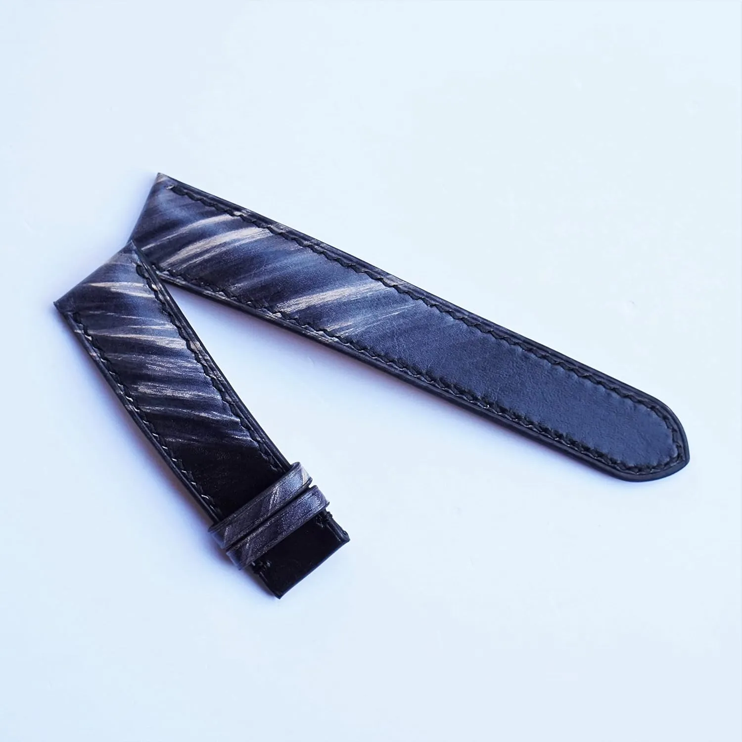 (20mm$ shrimp Steel Folding Clasp) Vegetabele tanned leather watch band Patina style$ Full Grain Cow leather watch strap 