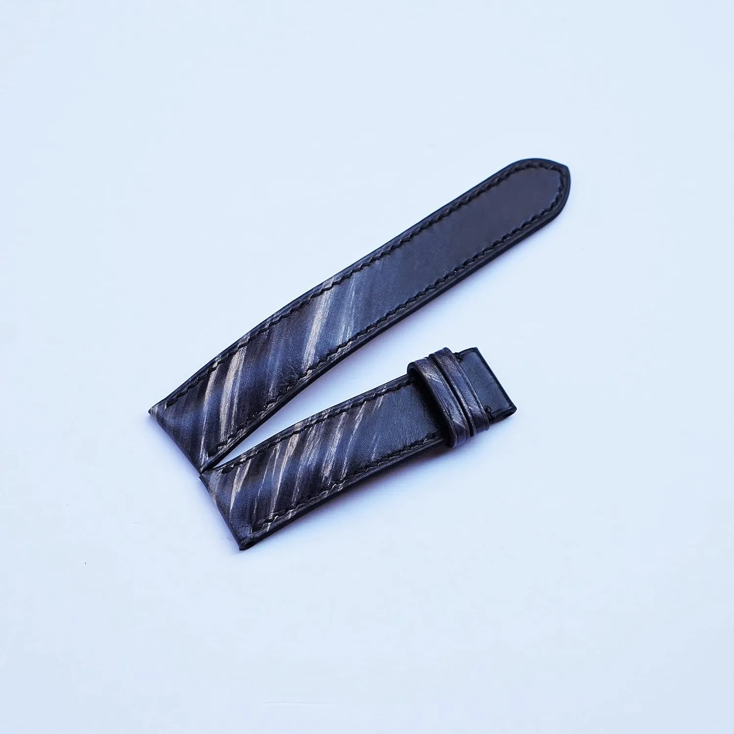 (20mm$ shrimp Steel Folding Clasp) Vegetabele tanned leather watch band Patina style$ Full Grain Cow leather watch strap 