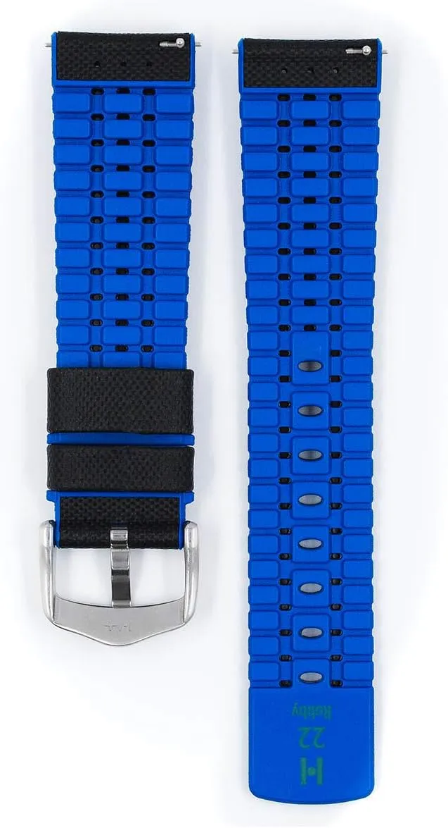22mm, 24mm - Length - Attachment Width/Buckle Width - Quick Release Watch Band Hirsch Robby Calf fan turkey demolish Leather Watch Strap - Performance Caoutchouc - 20mm, 21mm, 